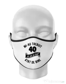 Masca personalizata reutilizabila 40 de ani Alb