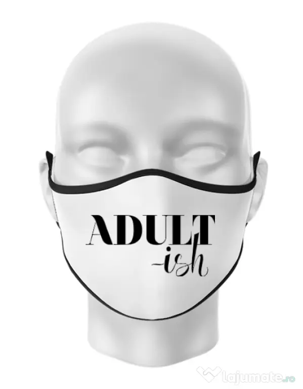 Masca personalizata reutilizabila Adultish Alb