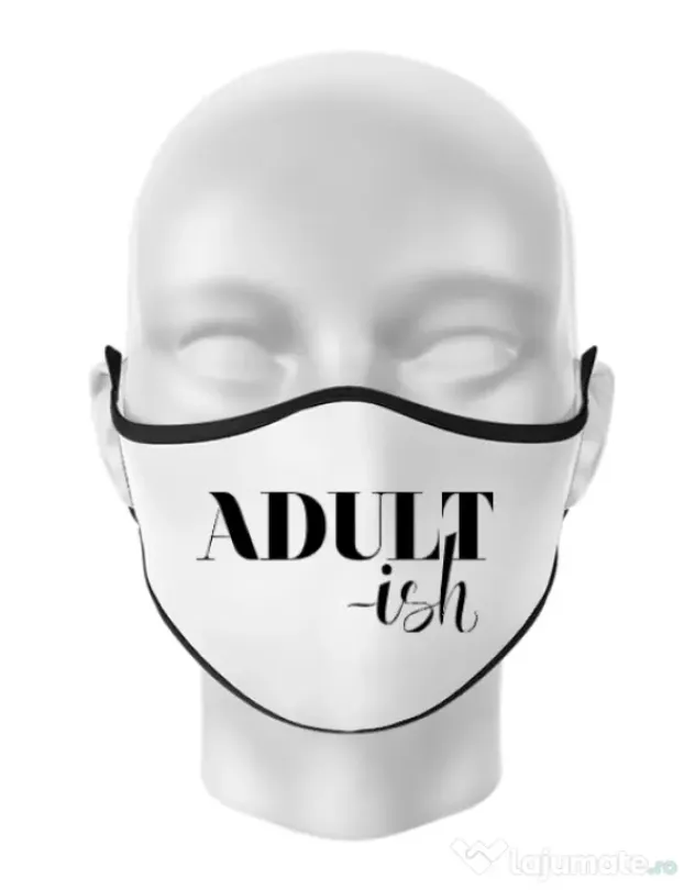 Masca personalizata reutilizabila Adultish Alb