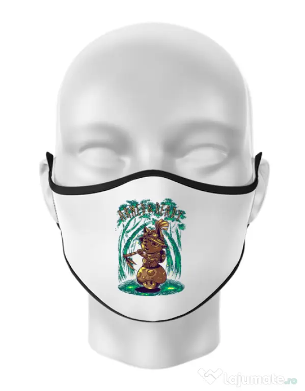 Masca personalizata reutilizabila Armed and ready Alb
