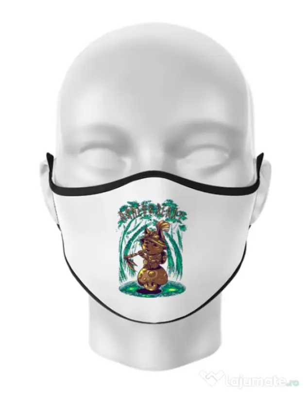Masca personalizata reutilizabila Armed and ready Alb