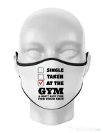 Masca personalizata reutilizabila At the gym Alb