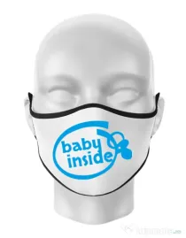 Masca personalizata reutilizabila Baby inside Alb