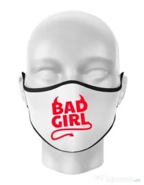 Masca personalizata reutilizabila Bad girl Alb