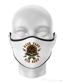 Masca personalizata reutilizabila Bad rider Alb