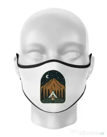 Masca personalizata reutilizabila Camp mountain night Alb