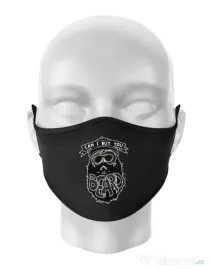 Masca personalizata reutilizabila Can i buy you a beard Negru