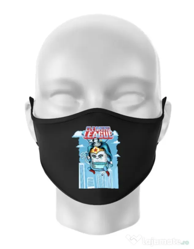 Masca personalizata reutilizabila Cleaning league gel Negru