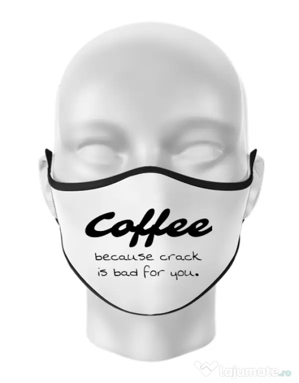 Masca personalizata reutilizabila Coffee Alb