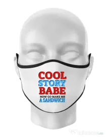 Masca personalizata reutilizabila Cool story babe Alb