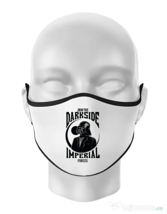 Masca personalizata reutilizabila Darkside Alb