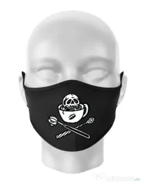 Masca personalizata reutilizabila Death before decaf Negru