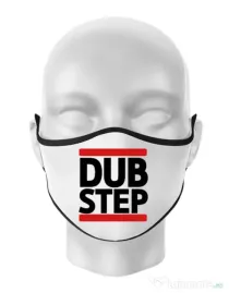 Masca personalizata reutilizabila Dubstep Alb