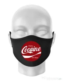 Masca personalizata reutilizabila Enjoy cocaine Negru