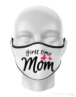 Masca personalizata reutilizabila First time mom Alb