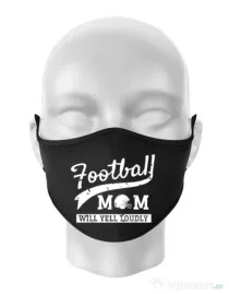 Masca personalizata reutilizabila Football mom Negru