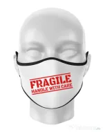 Masca personalizata reutilizabila Fragile Alb