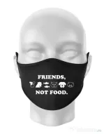 Masca personalizata reutilizabila Friends not food Negru