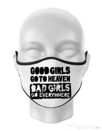 Masca personalizata reutilizabila Good girls Alb
