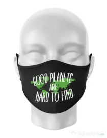 Masca personalizata reutilizabila Good planets Negru