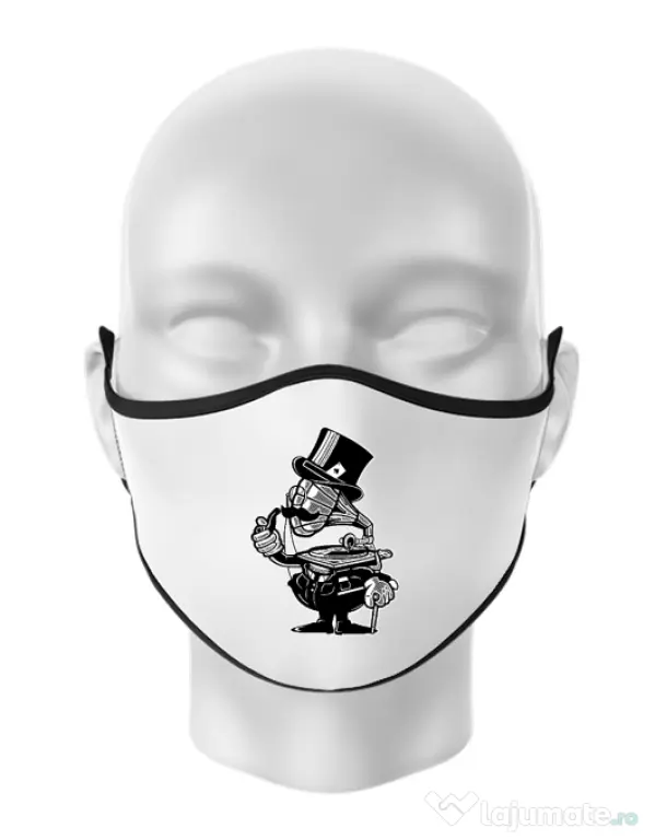 Masca personalizata reutilizabila Gramophone head Alb