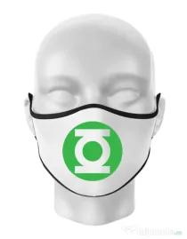Masca personalizata reutilizabila Green lantern Alb