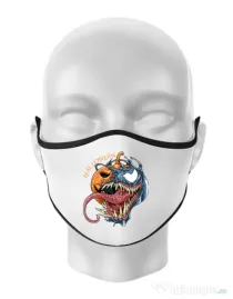 Masca personalizata reutilizabila Halloween Venom Alb