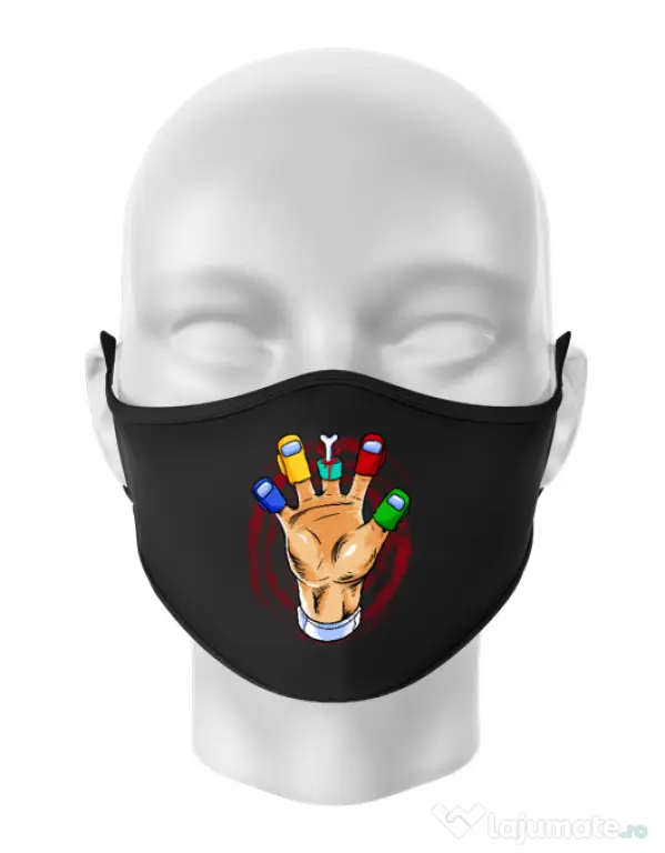 Masca personalizata reutilizabila High five Negru