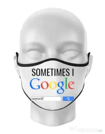Masca personalizata reutilizabila I google myself Alb