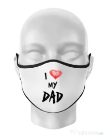 Masca personalizata reutilizabila I love my dad Alb