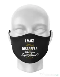 Masca personalizata reutilizabila I make wine disappear Negru