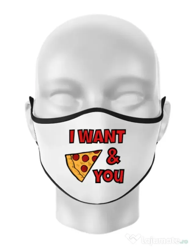 Masca personalizata reutilizabila I want you Alb