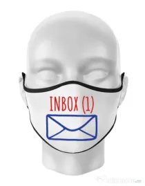 Masca personalizata reutilizabila Inbox Alb