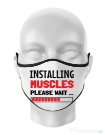 Masca personalizata reutilizabila Installing Muscles Alb