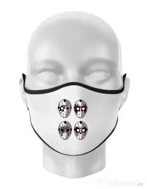Masca personalizata reutilizabila Jason Rock Faces Alb
