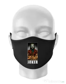 Masca personalizata reutilizabila Joker flames Negru