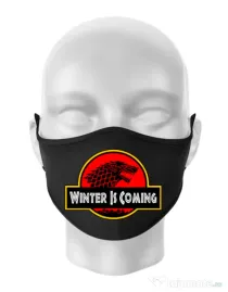 Masca personalizata reutilizabila Jurassic winter Negru