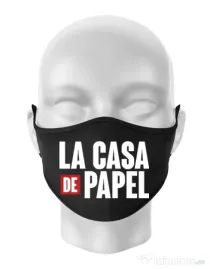 Masca personalizata reutilizabila La casa de papel Negru
