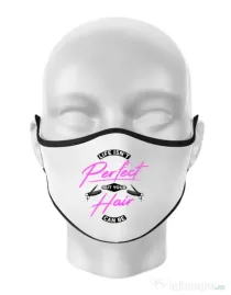 Masca personalizata reutilizabila Life isnt perfect Alb
