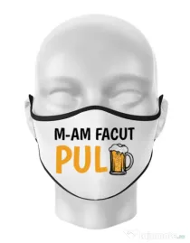 Masca personalizata reutilizabila M-am facut pulbere Alb