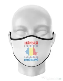 Masca personalizata reutilizabila Mandra romancuta Alb