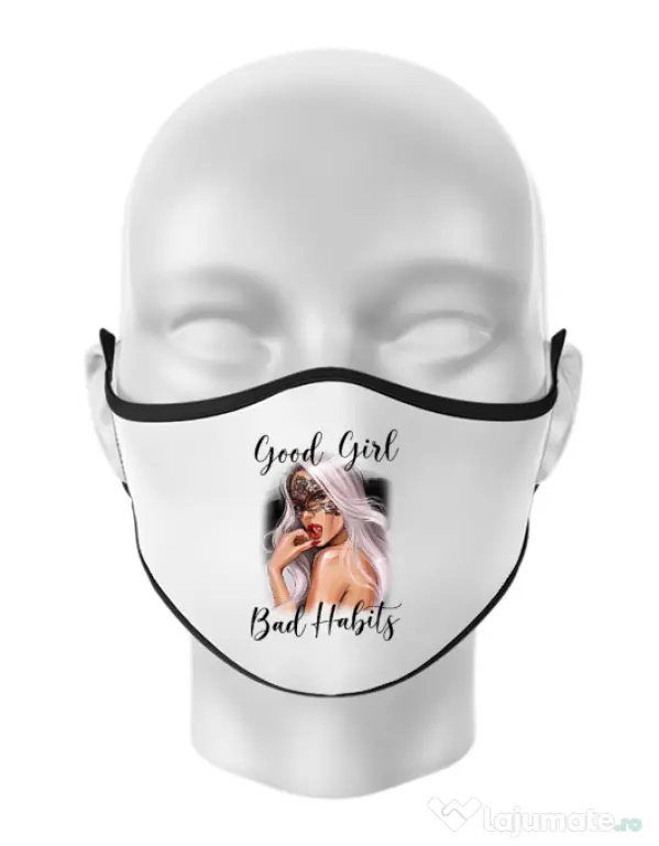 Masca personalizata reutilizabila Mistress Alb