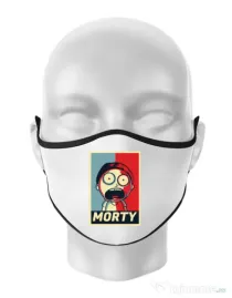 Masca personalizata reutilizabila Morty Alb