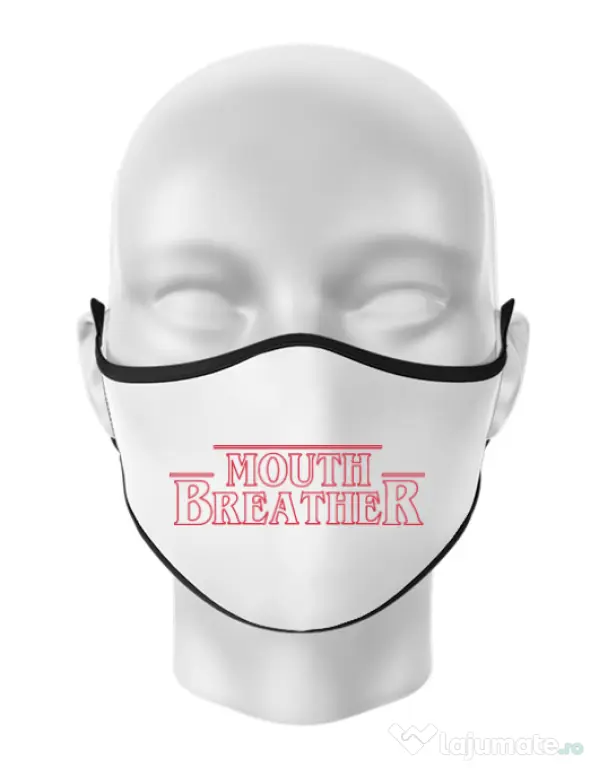 Masca personalizata reutilizabila Mouth breather Alb