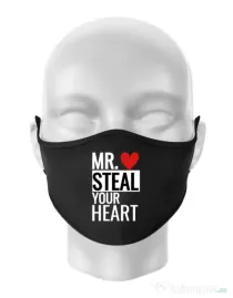 Masca personalizata reutilizabila Mr. steal your heart Negru