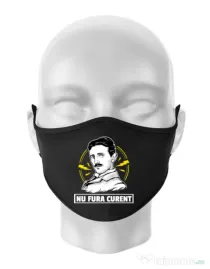 Masca personalizata reutilizabila Nu fura curent Negru