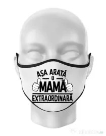 Masca personalizata reutilizabila O mama extraordinara Alb