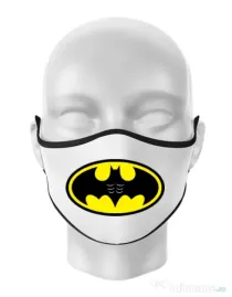 Masca personalizata reutilizabila Six pack Batman Alb