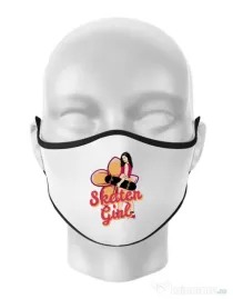Masca personalizata reutilizabila Skater Girl Alb