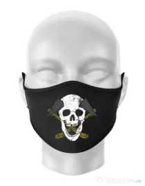 Masca personalizata reutilizabila Skull Axe Negru